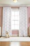 White Butterflies Patterned Children's Baby Room Background Curtain (Single Wing Pricing) - 3