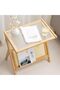 FFD Wooden End Table - 50x56x36cm - Bamboo Side Table with Storage - Small Coffee Table - 4