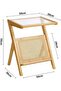 FFD Wooden End Table - 50x56x36cm - Bamboo Side Table with Storage - Small Coffee Table - 3