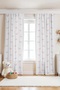 White Butterflies Patterned Children's Baby Room Background Curtain (Single Wing Pricing) - 2