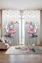 3B Gray Moon Princess Patterned Children's Baby Room Background Curtain (Single Wing Pricing)