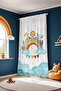Safari Twinkling Rainbow Patterned Children's Baby Room Background Curtain (Single Wing Pricing) - 4
