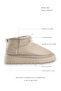 Mini Beige Suede Fur Lined Thick Sole Women's Boots - 6