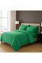 4-Piece Duvet Cover Set – Includes 1 Duvet Cover, 1 Fitted Sheet, 2 Pillowcases (Green, Single) - 3