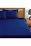 Extra Deep Fitted Elastic Bedsheet Set With Pillow Covers (Navy Blue, King) - 4
