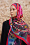Sunrise Carnival Pattern Shawl - Pink - 4