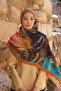 Sunrise Carnival Pattern Shawl - Orange - 3