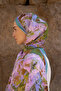 Sunrise Flower Pattern Shawl - Lilac - 3