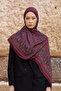 Sunrise Ethnic Pattern Shawl - Claret Red