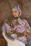 Sunrise Flower Pattern Shawl - Lilac - 2