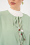 Women's Front Lace-Up Tunic Trousers Double Set 6744 - Mint - 4