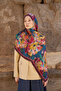 Sunrise Flower Pattern Shawl - Plum - 4