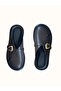 Brown Genuine Leather Buckle Women's Daily Comfortable Sabo Slippers - 2