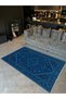 Mosso Blue Tradition Themed Pattern Woven Base Modern Decorative Carpet Mosso234Blue - 3