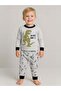 Boys' Dinosaur Printed Long Sleeve Pajama Set - 3