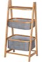 Shelf With Two Baskets, Bamboo, Household And Kitchen Storage, Space Saving Solution,