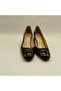 Kaila Black Leather Thick Heeled Women's Shoes - 6