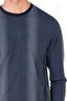 6105 Men's Long Sleeve Crew Neck Pajama Set-Navy Blue - 2