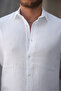 Men's Linen Look White Loose Muslin Shirt - 3