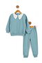 Girl's Basic Seasonal Brode Lace Collar, Oversize, Ruffled Sleeves, Stylish Tracksuit Set