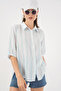 Women's Striped Short Sleeve Shirt 20345 - A.Blue