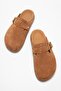 Elvarin Women's Genuine Leather Slippers Tan Suede - 7