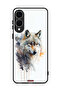 غطاء حماية لهاتف Samsung Galaxy S25 Edge بتصميم فن تجريدي من الذئب