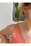 Flower Enamel Purple Gold Colored Vip Earrings