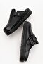 Elnad Women's Genuine Leather Slippers Black - 8