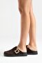 Elnad Women's Genuine Leather Slippers Brown Suede - 3