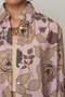 Women's Powder Color Rose Patterned Oversize Cut Shirt - 3