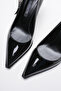 Pony Black Patent Leather 10 cm Heeled Women's Stiletto - 5