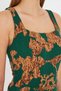 Women's Green-Beige Square Neck Body Fitting Shorts Mini Dress Arm-25Y001095 - 4