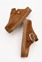Elnad Women's Genuine Leather Slippers Tan Suede - 8
