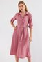 Women's Belted Shirt Dress A.Dusty Rose 1172 - 3