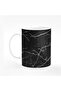 Stylized Ceramic Coffee Mug - Designer Printed, 11 Oz, Black Marble Print, Microwave & Dishwasher Sa - 2