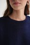 6949 Women's Crew Neck Thin Knitted Sweater Navy Blue - 6