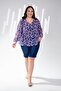 210062 Women's Plus Size Floral Chiffon Blouse Floral Blue - 7