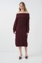 Women's Madonna Collar Oversize Knitwear Dress Burgundy 1170 - 2