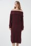 Women's Madonna Collar Oversize Knitwear Dress Burgundy 1170 - 4