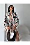 Printed Half Placket Button Detailed Ruffle Shirt