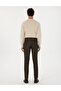 Brown Slim Fit Elastic Waistband Canvas Trousers 50311971-Vr040 - 4