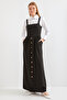 Women's Long Salopet Dress Black 1174
