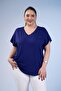 1122457 Women's Plus Size Beria V-Neck Blouse Navy Blue - 7