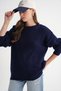 6949 Women's Crew Neck Thin Knitted Sweater Navy Blue - 4