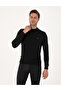 Black Slim Fit Quarter Collar Basic Knitwear Sweater 50314188-Vr046 - 3