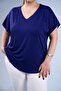 1122457 Women's Plus Size Beria V-Neck Blouse Navy Blue - 6