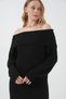 Women's Madonna Collar Oversize Knitwear Dress Black 1170 - 3