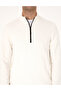 Ecru 3 Thread Regular Fit Zippered Stand Collar Basic Sweatshirt 50314044-Vr019 - 6