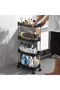 4 Tier Rolling Trolley Storage Organizer Utility Cart with Hooks and Wheels for Bathroom and Kitchen - 3